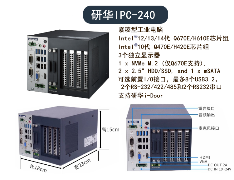 IPC-240/IPC-220紧凑型迷你嵌入主机第12/13代